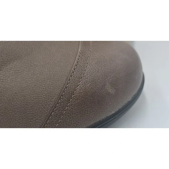 Orthofeet Bioheel Emma Ankle Boots‎ Brown Taupe Leather Buckle Heel 11